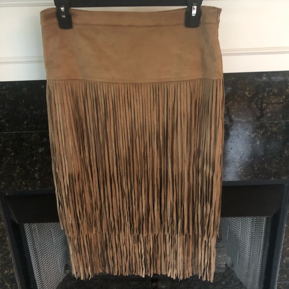Suede fringe skirt lightly worn!!!